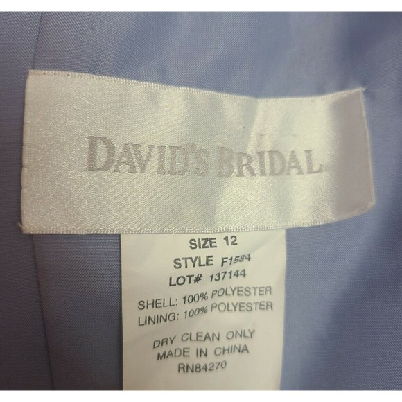 NWT David's Bridal Women's (12) Periwinkle Blue Mock-2 Piece X Neck Prom/Bridal - Picture 11 of 12